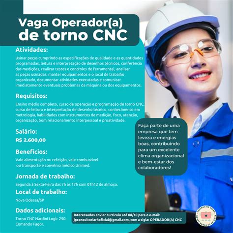 Vagas: operador de torno cnc 